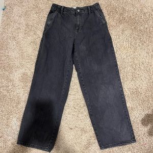 wide leg, black jeans.